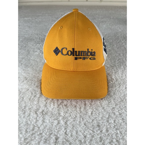 Columbia PFG West Virginia University Mountaineers WVU Mesh SnapBack Hat Gold - Picture 1 of 7
